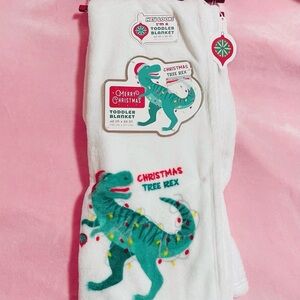 T-Rex Dinosaur Christmas Soft Plush Throw Blanket